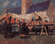 Delaunay, Robert Breton-s Market oil on canvas